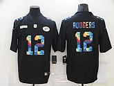 Nike Packers 12 Aaron Rodgers Black Vapor Untouchable Rainbow Limited Jersey Dzhi,baseball caps,new era cap wholesale,wholesale hats